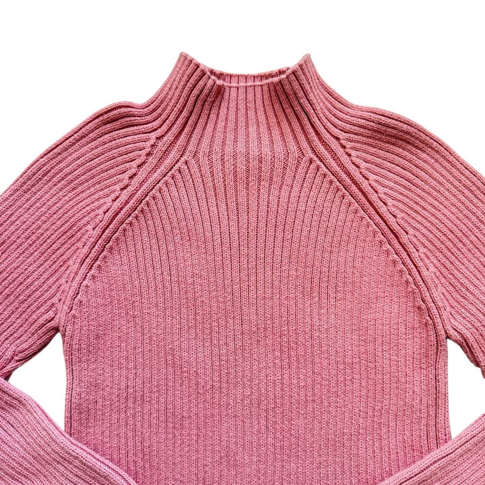 Tea Collection Pink Ribbed Knit Mock Neck Sweater Size 5 - Picture 2 of 5